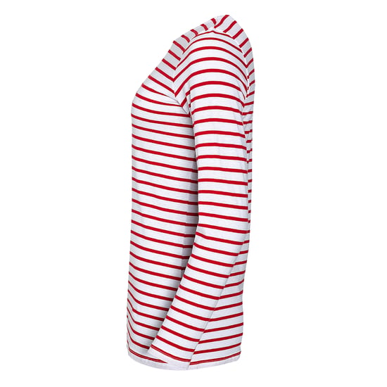 SOLS Dames/dames Marine Long Sleeve Stripe T-Shirt (Wit/rood) - Image 3