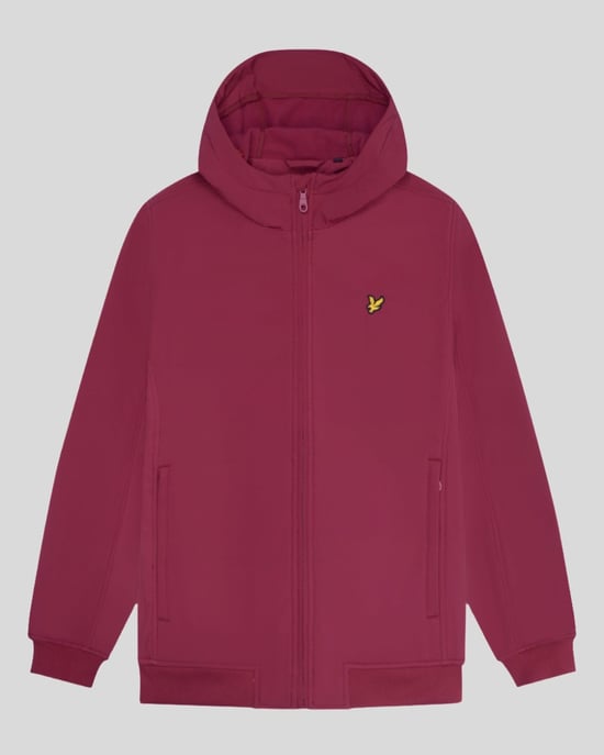 Rijk bordeauxrood softshelljack met fleece aan de achterkant van Lyle & Scott - Image 5