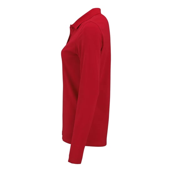 SOLS Dames/Dames Perfect Pique Poloshirt met Lange Mouwen (Rood) - Image 3