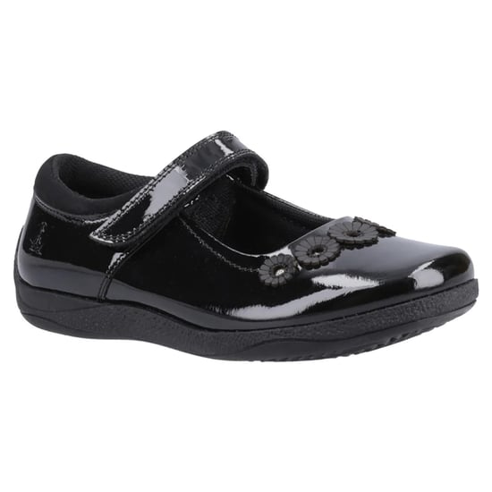 Hush Puppies Meisjes Christina Leren Schoolschoenen (Zwart octrooi) - Image 4