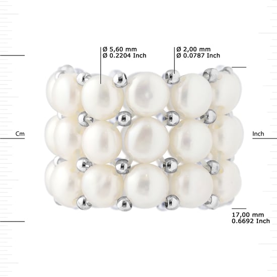 DIADEMA - Ring - Real Freshwater Pearls - White