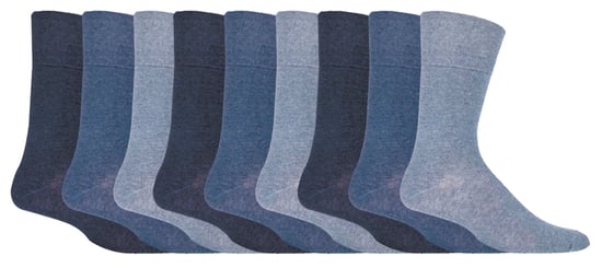 9 paar sokken zonder elastiek katoenen herensokken | Gentle Grip | Zachte losse sokken | Diabetische vriendelijke sokken - Blauw - Image 1