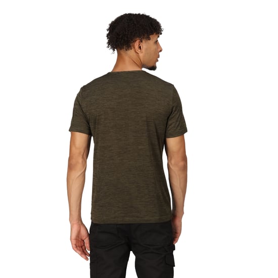 Regatta Mens Original Moisture Wicking T-Shirt (Dark Khaki Marl)