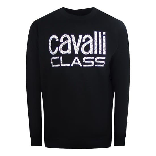 Cavalli Class zwart sweatshirt met gedurfd bloemenontwerp - Image 1