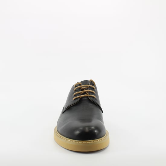 Peter Werth Pegg Derby Black Leather Mens Lace Up Shoes P1Q14024
