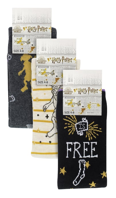 3 Paar Dames Dobby is Vrij Sokken | Novelty Harry Potter Sokken - Assortiment - Image 2