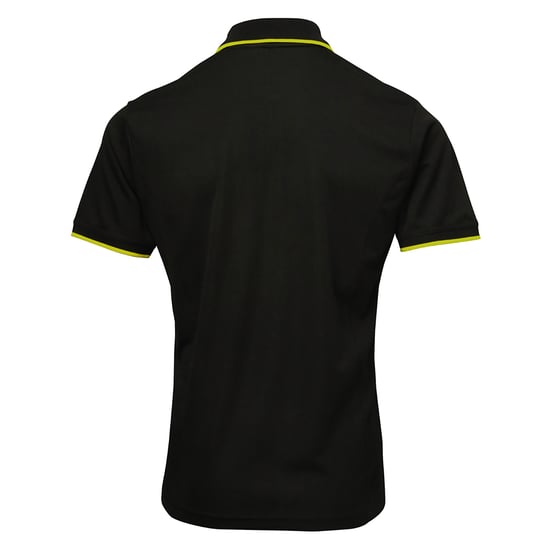 Premier Herencontrast Coolchecker Polo Shirt (Zwart/Kalk) - Image 2