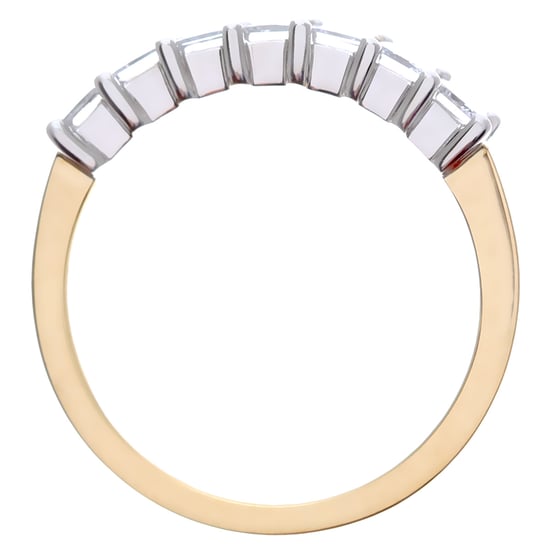 18ct Yellow & White Gold 1 Carat Certified J/I Princess Cut Diamond Eternity Ring