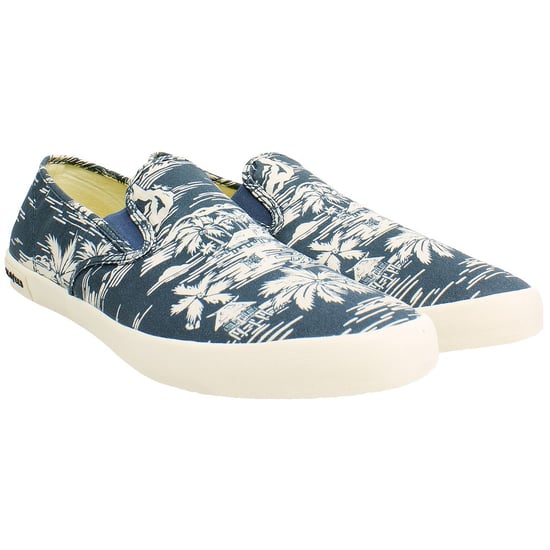 Seavees Baja Beachcomber Herenschoenen Navy Plimsolls - Image 2