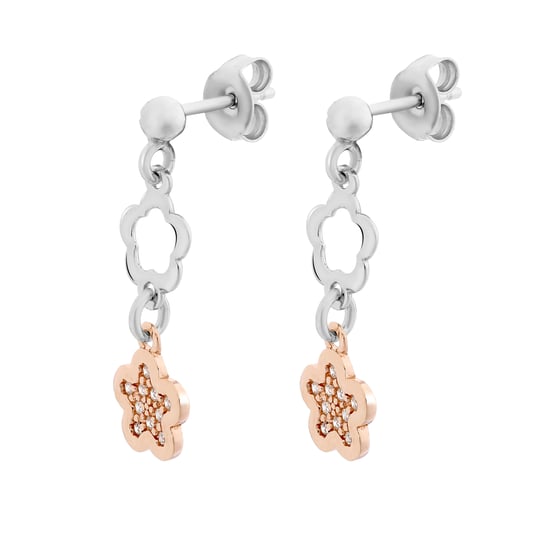 Orphelia 'Nixie' Dames 925 Zilveren Hanger Oorbellen - Zilver/Roze ZO-7377 - Image 3