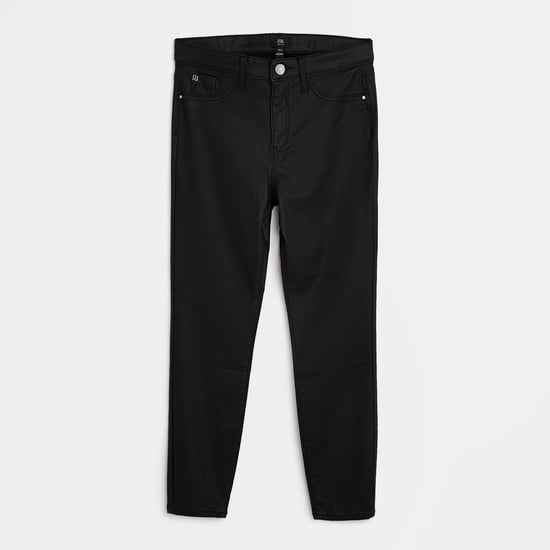 River Island Womens Jeans Petite Black Molly Mid Rise