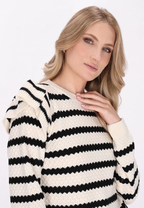Dreimaster Jumper Dames Zwart-witte strepen - Image 5