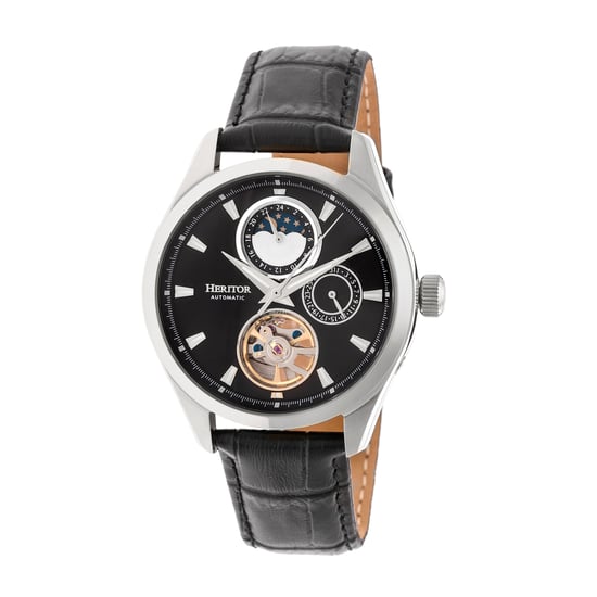 Heritor automatisch Sebastian semi-skelet lederen band horloge - Image 1