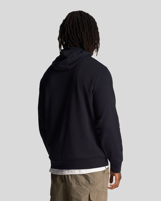 Lyle & Scott Heren Loopback Borduur Hoodie in Marineblauw - Image 2