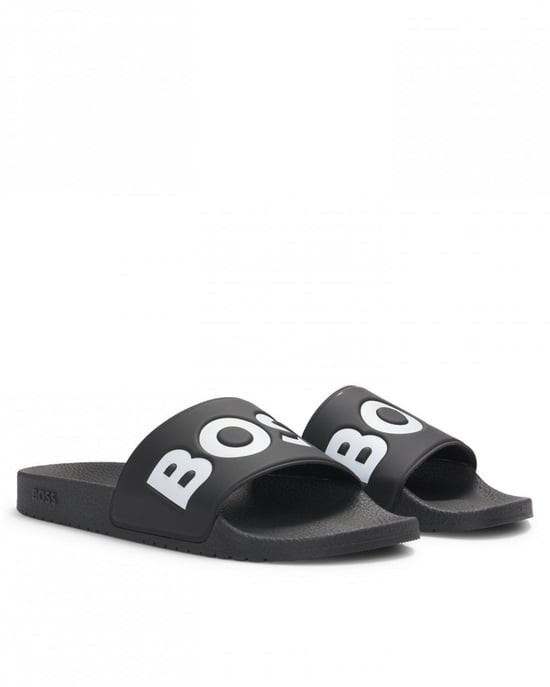 BOSS Orange Aryeh Heren Italiaanse Slippers Met Groot Logo Detail - Image 1