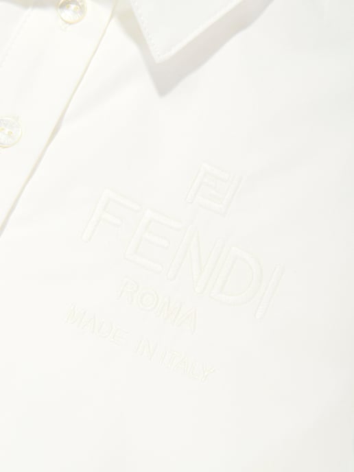 Fendi Meisjes FF Jacquard Jurk in Beige - Image 3
