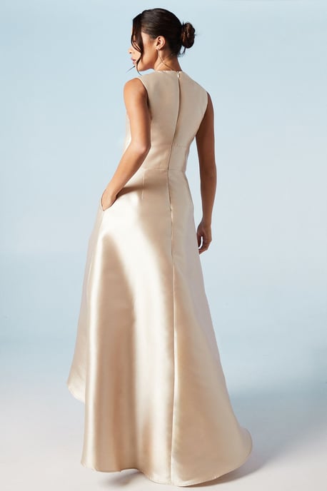 Plunge Waterfall Bridesmaids Maxi Dress