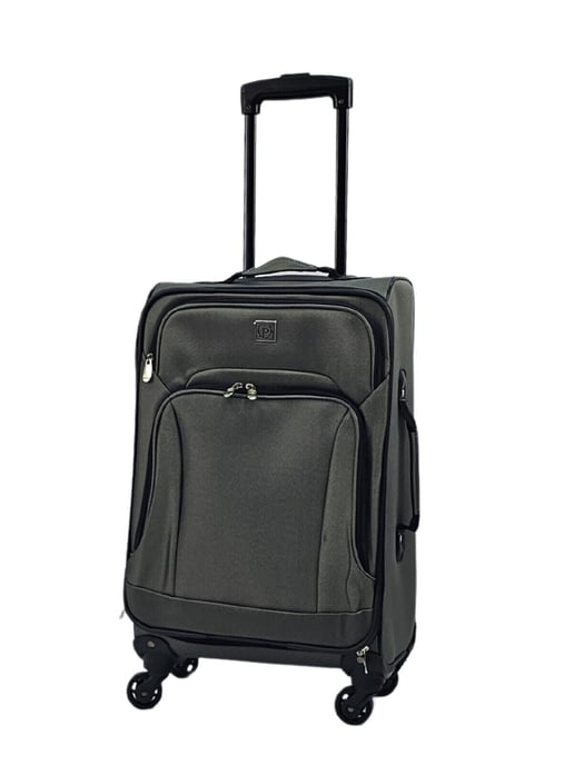Grey Lightweight 4 Wheel Luggage Travel Cases Soft Bags Suitcases