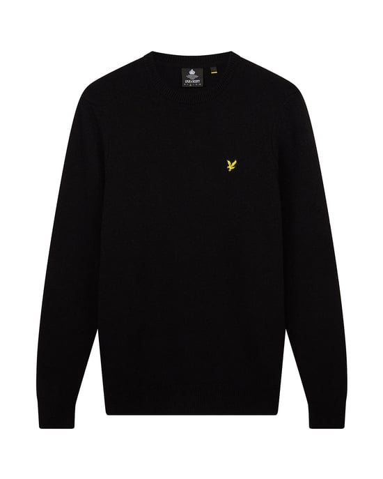 Lyle & Scott Crew Neck Lambswool Jumper in Zwart - Image 5