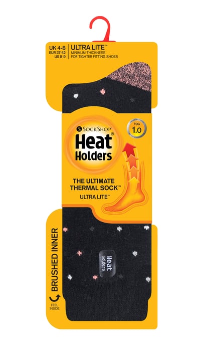 Heat Holders Dames Ultra Lite thermo geklede sokken - Zwart Spots (Bes) - Image 2