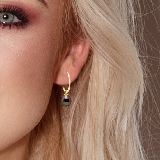 DIADEMA - Earrings - Yellow Gold and Real Tahitian Pearls