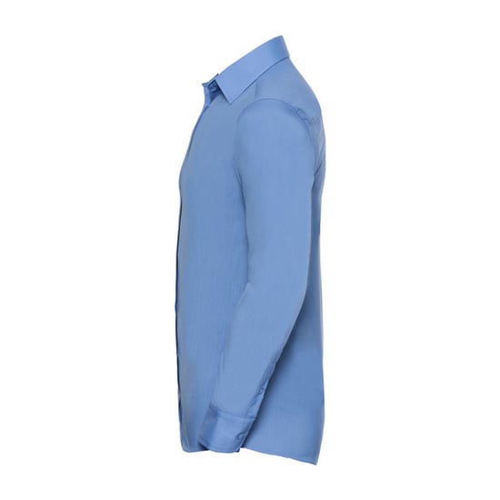 Russell Collection Heren Poplin Getailleerd Overhemd met Lange Mouwen (Bedrijfsblauw) - Image 4