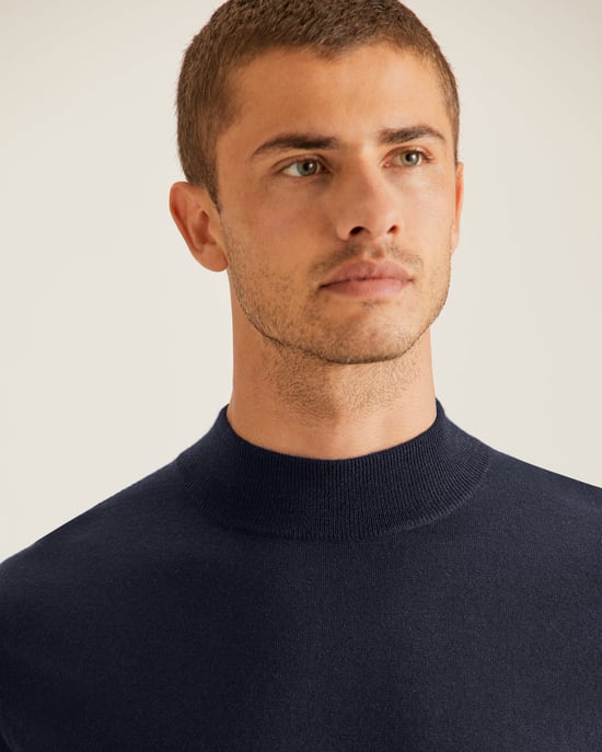 Fine Gauge Merino Mock Neck Jumper