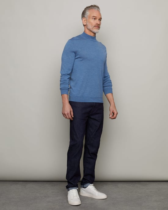 Fine Gauge Merino Mock Neck Jumper
