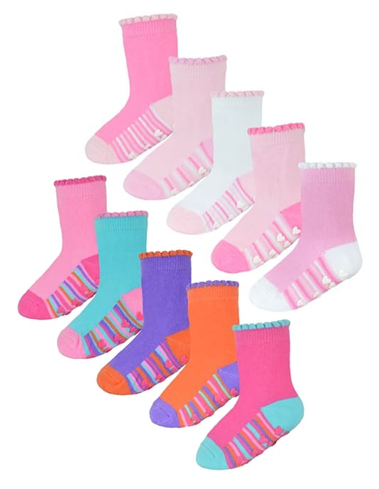 Set van 10 antislip-hiel- en teensokken voor babymeisjes - Stijl 2 - Image 1