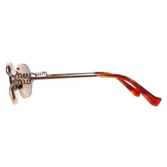 Miu Miu Ovale Dames Zonnebril Brass Goud Donkerbruin MU52YS - Image 3