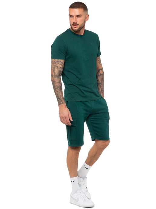 Enzo | Heren T-shirt Trainingspak Met Korte Broek Set - Groen - Image 2