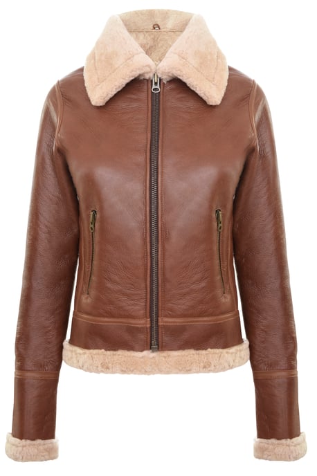 Women's light brown sheepskin B3 flying jacket - Kano