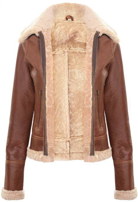 Women's light brown sheepskin B3 flying jacket - Kano