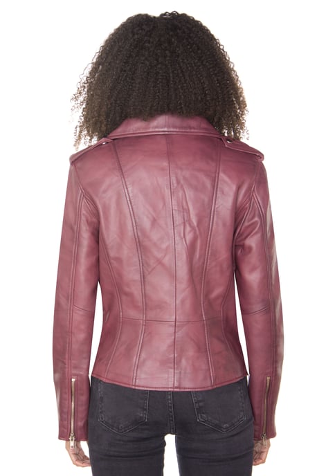 Womens Leather Vintage Brando Biker Jacket-Orlando