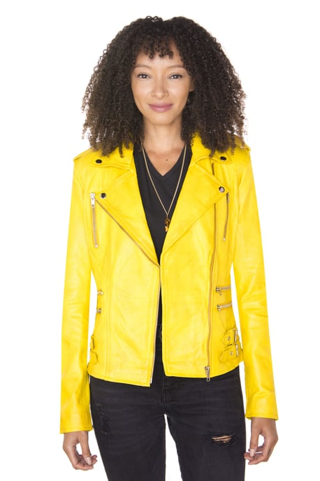 Womens Leather Vintage Brando Biker Jacket-Orlando