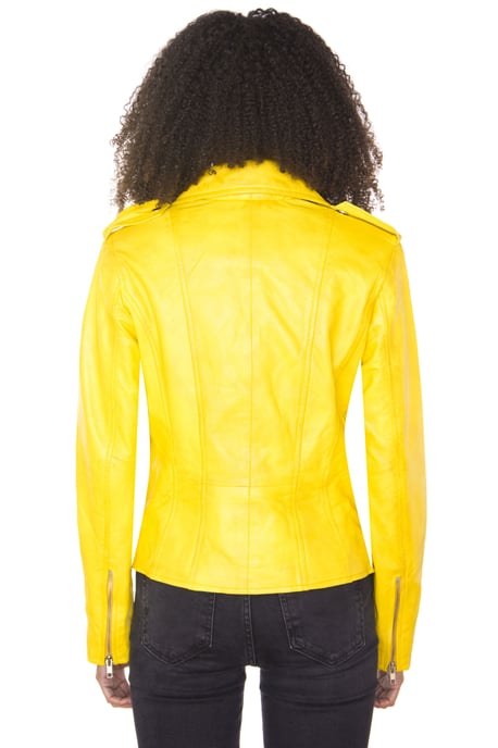 Womens Leather Vintage Brando Biker Jacket-Orlando