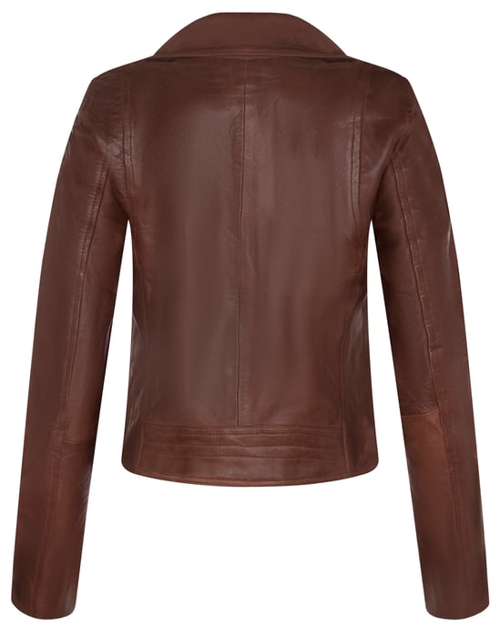 Womens Leather Classic Biker Brando Jacket-Baku