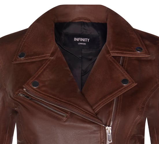 Womens Leather Classic Biker Brando Jacket-Baku
