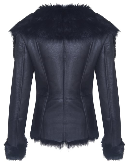 Womens Toscana Sheepskin Biker Jacket-Apopa