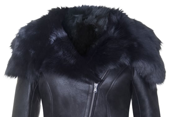 Womens Toscana Sheepskin Biker Jacket-Apopa