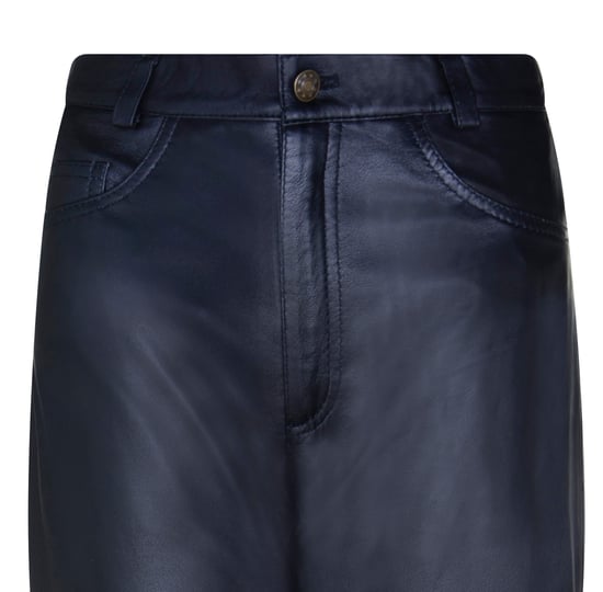 Womens Classic Lamb Nappa Black '501' Leather Jeans