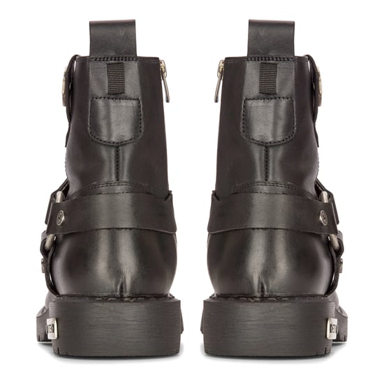 Men's Leather Military Boots Black Combat Biker Motorcycle Punk Western Boot