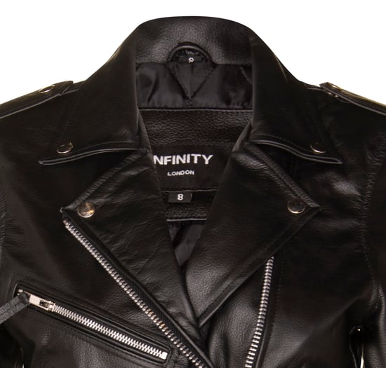 Womens Black FRINGE TASSELED Biker Jacket - Seville
