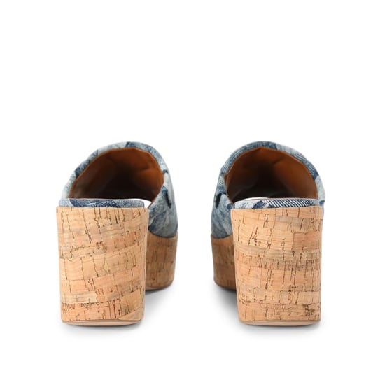 Kurt Geiger London Denim Kensington Wedge Mule Heels