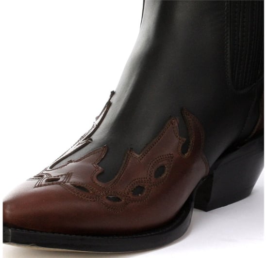 Grinders Unisex Leather Black Western Boots- Arizona Lo