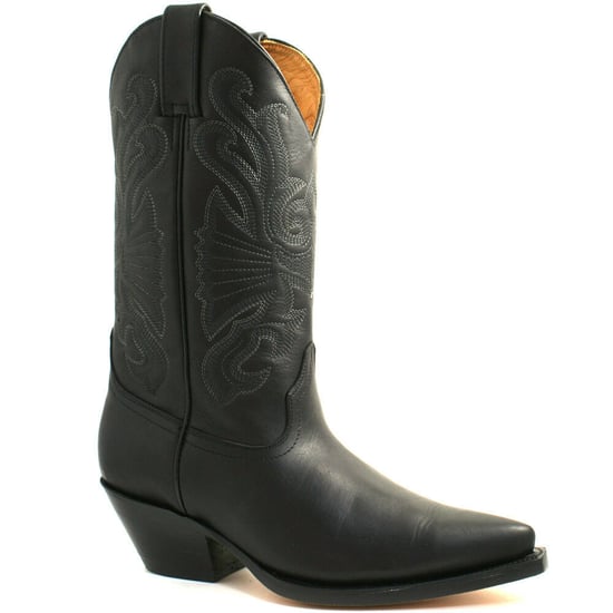 Grinders Black Leather Western Cowboy Boots-Buffalo
