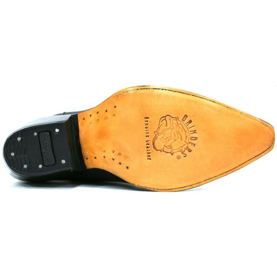 Grinders Black Leather Western Cowboy Boots-Buffalo
