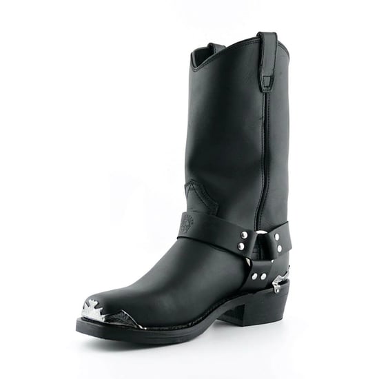 Grinders Mens Black Cowboy Biker Boots- Eagle Hi