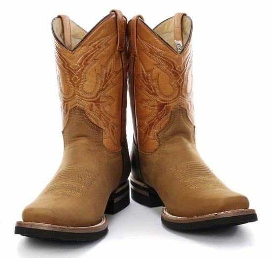 Grinders Tan Mid-Calf Cowboy Leather Boots- El Paso