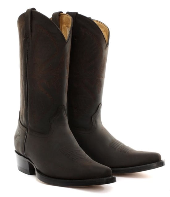Grinders Mens Brown Cowboy Leather Boots- Louisiana